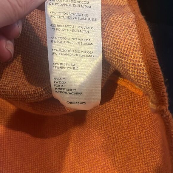 Free People Mira Orange Sleeveless Mini Sweater Dress, size M - Picture 8 of 11